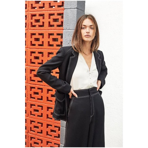 JOIE Tabora Stitched Blazer Black sz 2 Women's Jacket - Picture 10 of 11